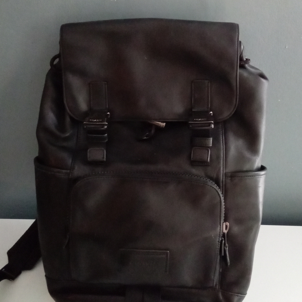 Coach Black Leather Metropolitan Backpack Bag Tra… - image 2